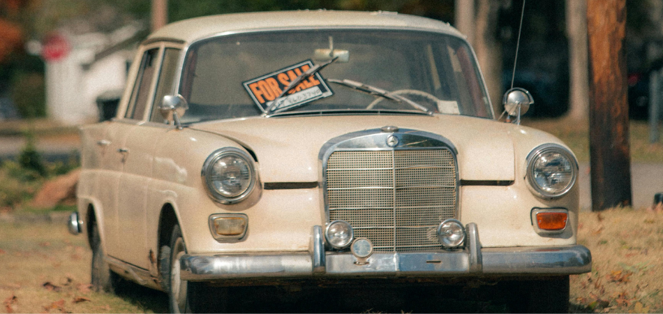 Old vehicle parked for sale by owner